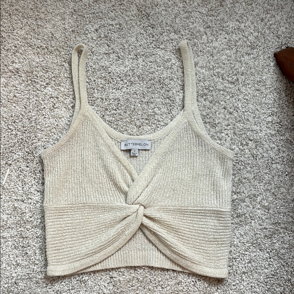 Cream Knit Women's Top